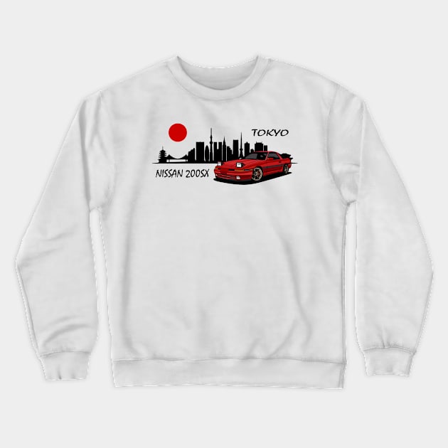 Nissan 200SX, JDM Car Crewneck Sweatshirt by T-JD